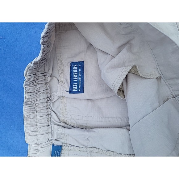 REEL LEGENDS Men's Size Large Beige Nylon Performance Shorts Cargo Fishing - Picture 5 of 12